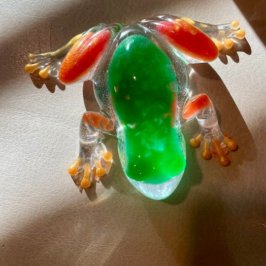 Frog Decoration Green and Orange Cribbage King