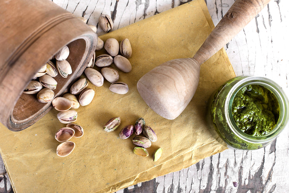 Crème de pistache à la courgette et à l'estragon