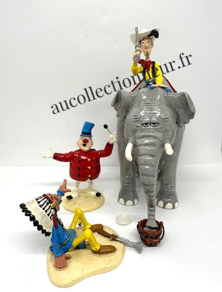 FIGURINE PIXI 5465 LUCKY LUKE SUR L'ELEPHANT WESTERN CIRCUS MORRIS | Au Collectionneur