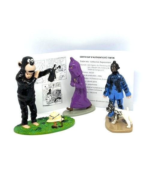 Miniature : FIGURINE 46220 TINTIN TRIO HERGE MOULINSART PIXI | Au Collectionneur