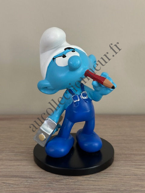 FIGURINE LE SCHTROUMPF BRICOLEUR RESINE 11CM COLLECTION PEYO PUPPY 700110 LES SCHTROUMPFS
