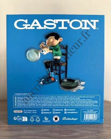 Miniature : FIGURINE GASTON LAGAFFE INVENTIONS : TROMPETTE A SAVON - REF 327 FRANQUIN