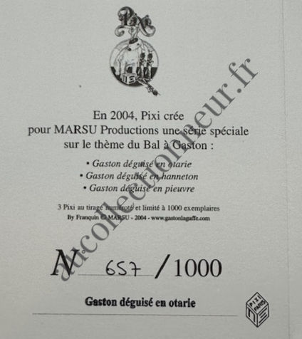 Miniature : FIGURINE PIXI 3750 GASTON LAGAFFE DEGUISE EN OTARIE COLLECTION FRANQUIN LE BAL