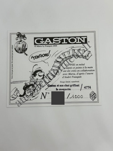 Miniature : FIGURINE PIXI 4774 GASTON ET SON CHAT GRIFFANT LA MOQUETTE | Au Collectionneur