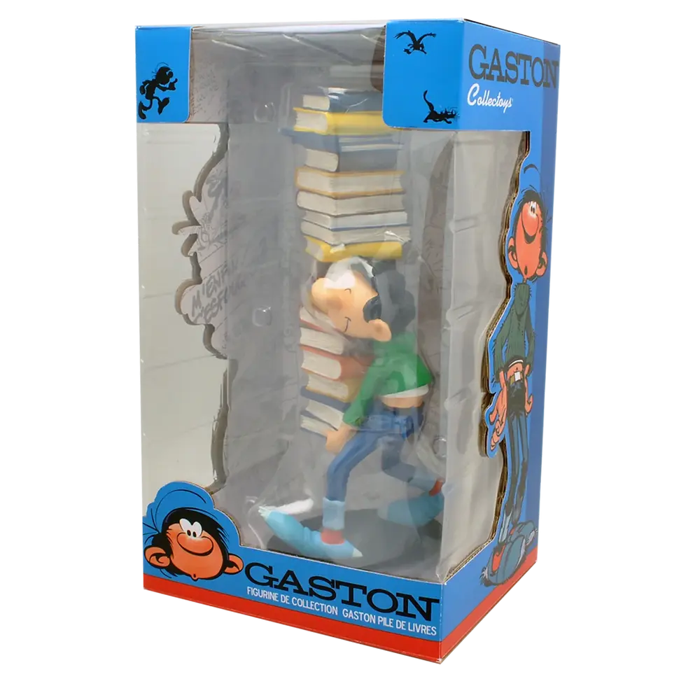 Miniature : FIGURINE GASTON LAGAFFE PILE DE LIVRES REF 300 FRANQUIN | Au Collectionneur