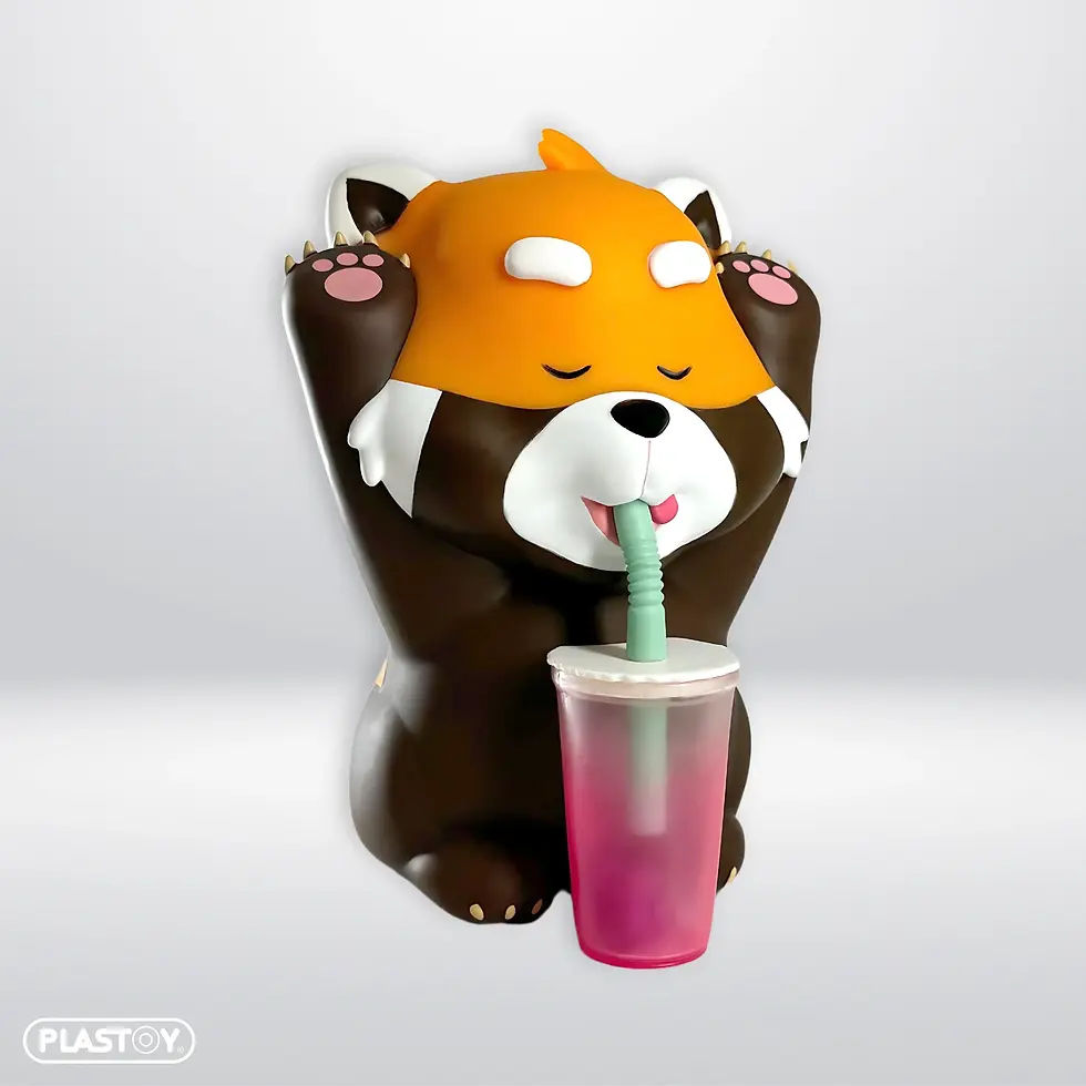 Miniature : FIGURINE PANDA ROUX BUBBLE PANDA TEA MOGU PETS HAUTEUR 15CM PVC - REF 80243