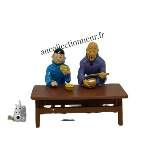 Miniature : FIGURINE TINTIN 29264 SCENE DU DEJEUNER LE LOTUS BLEU | Au Collectionneur