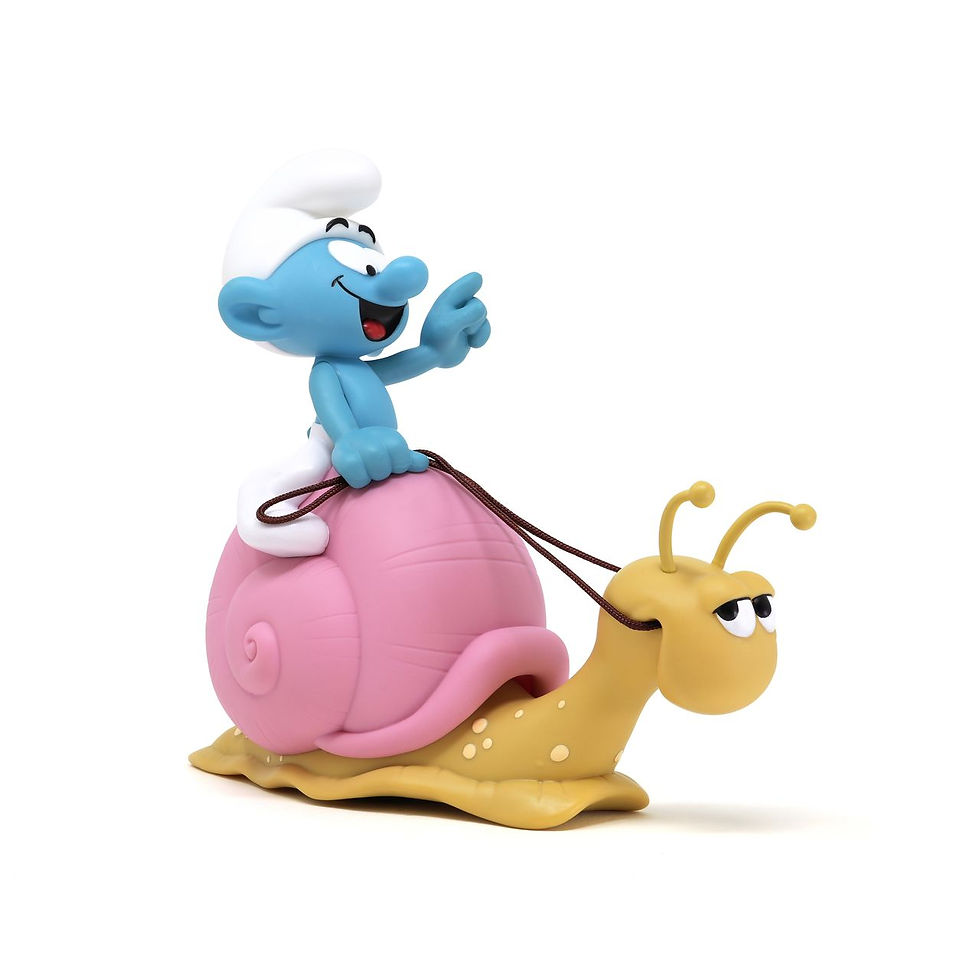 FIGURINE SCHTROUMPF A DOS D'ESCARGOT 19CM SMURF REF 80329 | Au Collectionneur