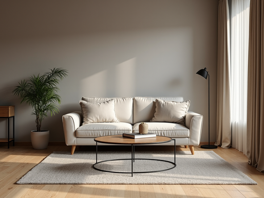 Living room with diverse interior materials