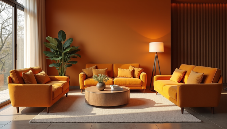 Close-up view of a cozy startup lounge area with soft lighting and comfortable seating