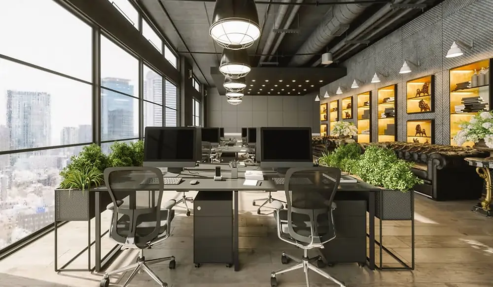 Spacious factory office with ergonomic furniture and natural lighting in india by Arkaa Spaces