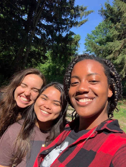 Jenny, Alyssa, Mia at bird banding