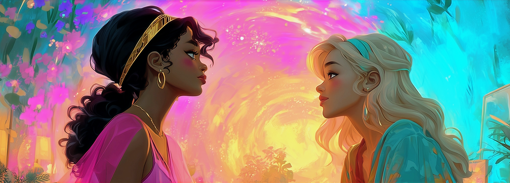 Two women meeting face-to-face, symbolizing a 1-month coaching experience centered on clarity and momentum.