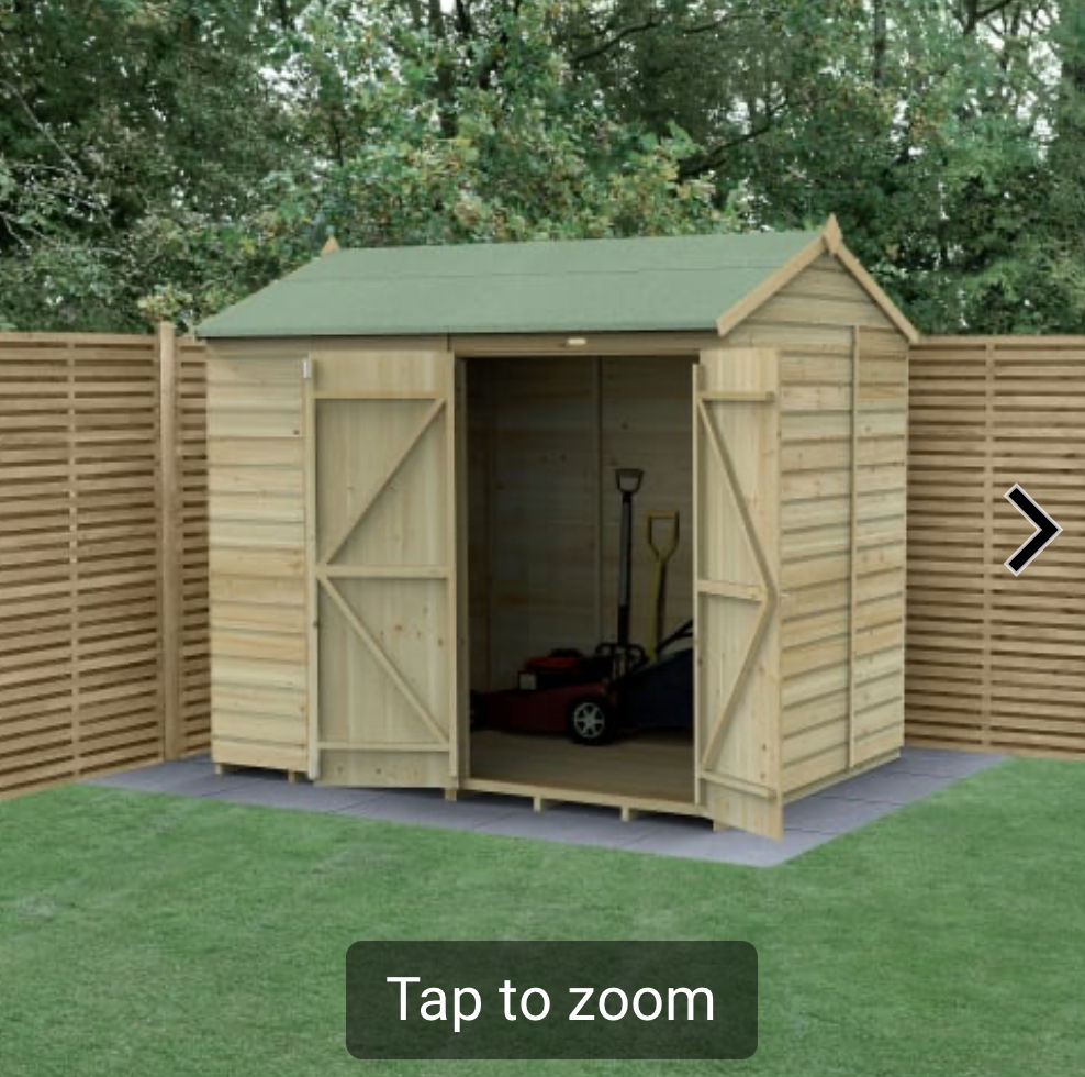 7 x 7ft Reverse Apex Shiplap Pressure Treated Double Door Shed