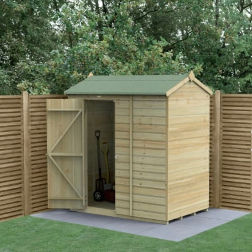 6 x 4ft Reverse Apex Shiplap Pressure Treated Windowless Shed