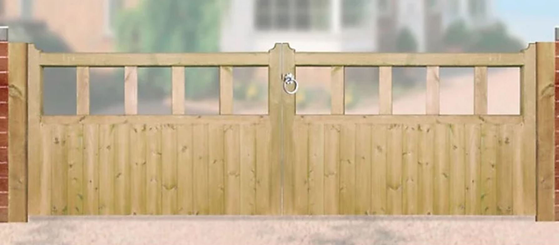 Low Double Swing Driveway Gate
