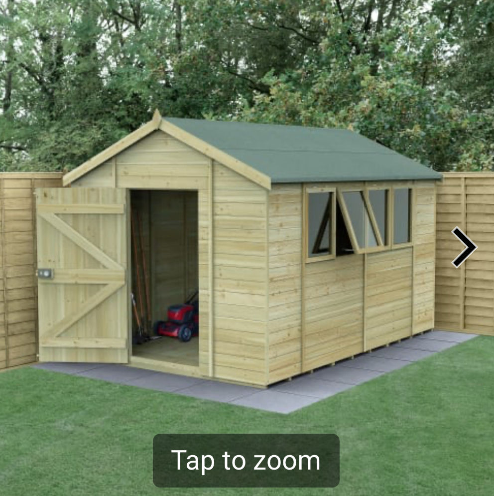 8 x 12ft Apex Tongue & Groove Pressure Treated Shed with Base