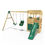 Thumbnail: Wooden Lookout Tower Playhouse Climbing Frame with 6ft Slide & Swings