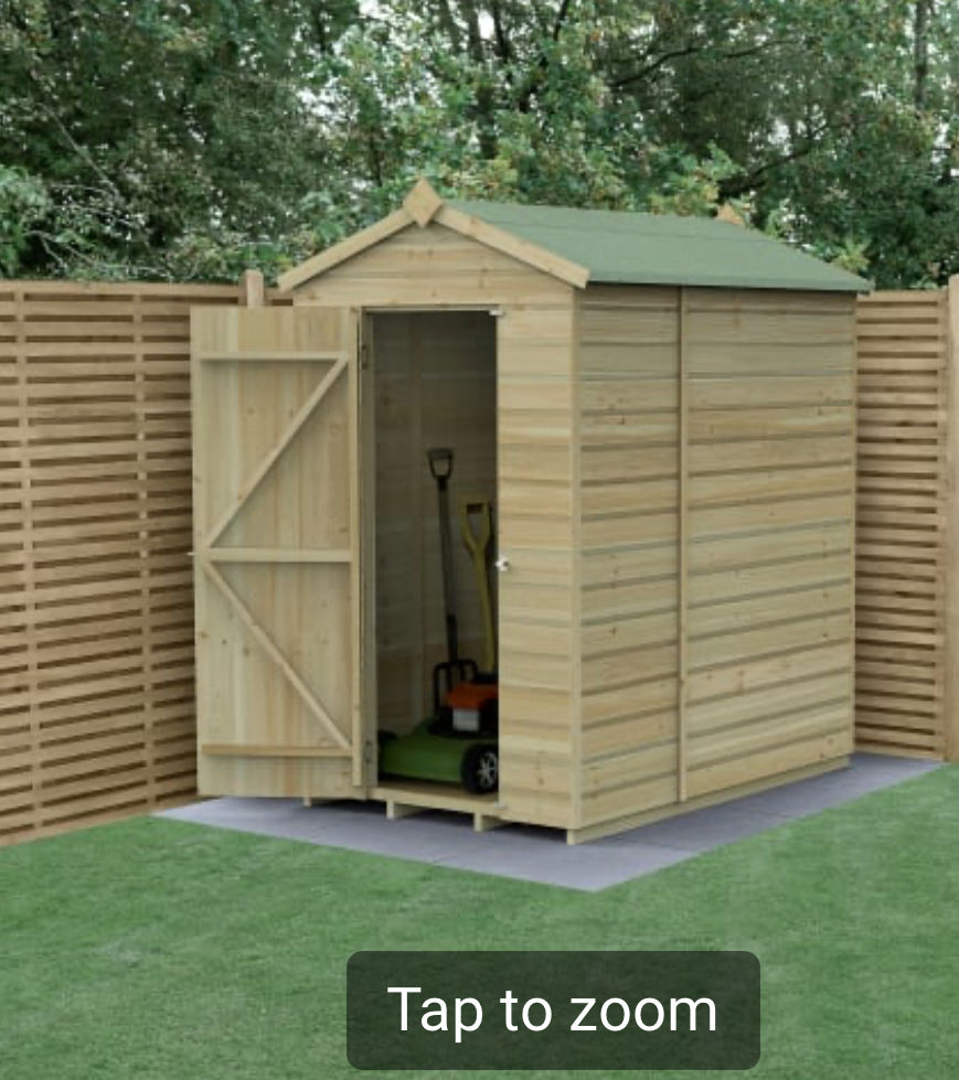 4 x 6ft Apex Shiplap Pressure Treated Windowless Shed with Base