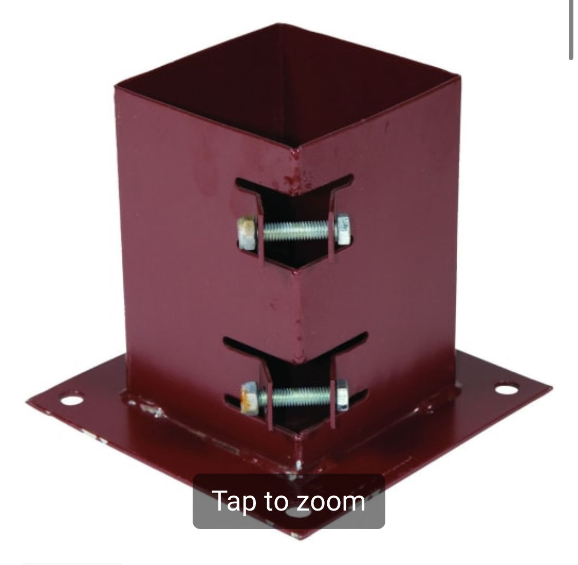 Bolt Down Post Support for Fence Posts - 100 x 100mm
