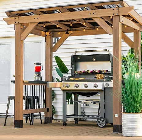 Saxony 100% Cedar Wood BBQ/Grill Gazebo