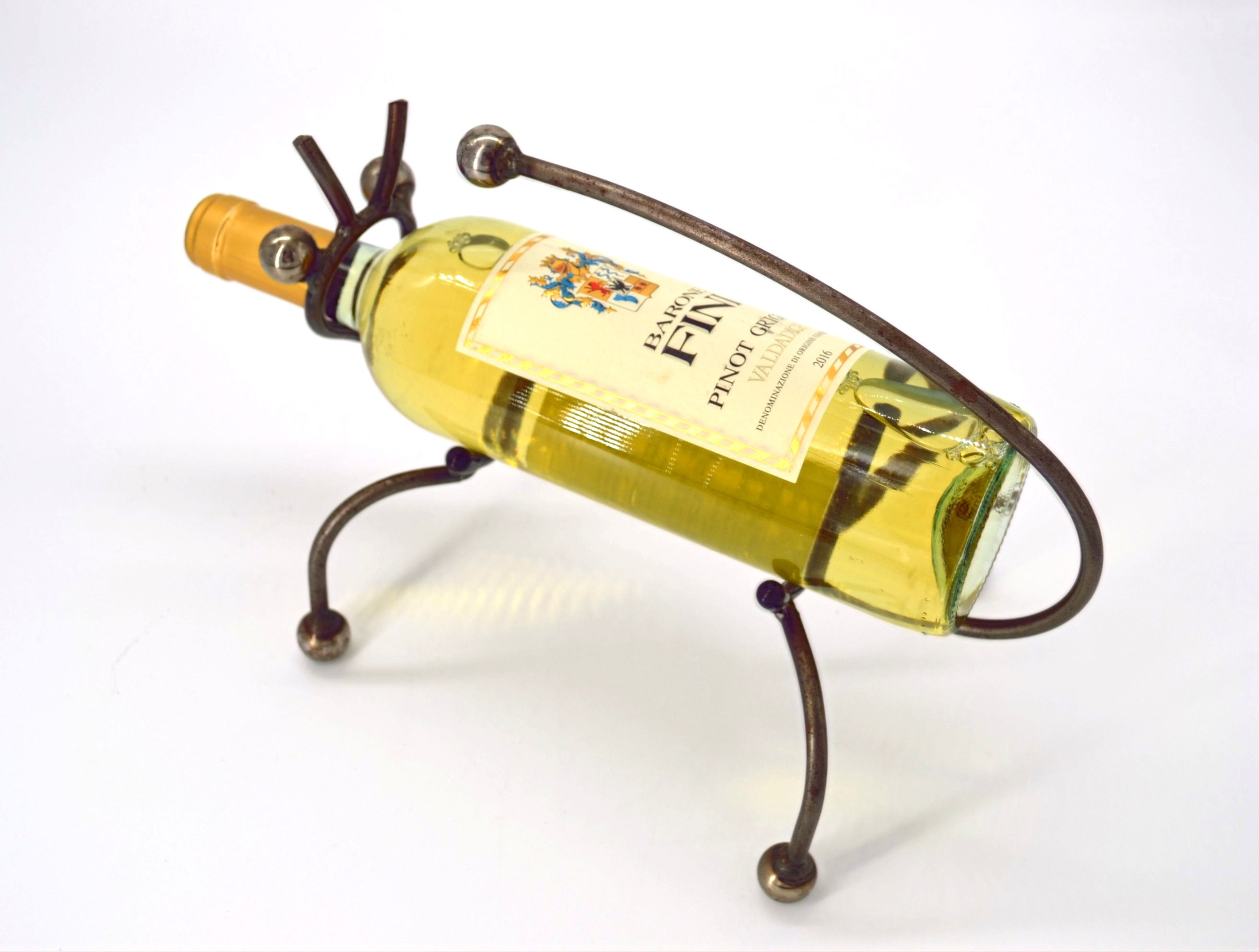 Sculptural Metal Bottle Holder