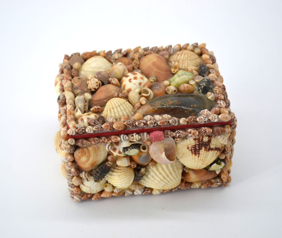 Thumbnail: Sailor Valentine Vintage Shell Mosaic Box