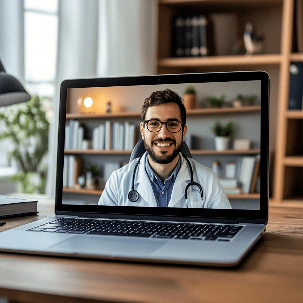 Telehealth laptop setup