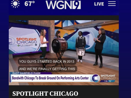 BandWith talks with WGN about our new Community Arts Center sent