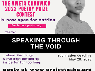 Vweta Chadwick Poetry Prize 2023 is open for entry... Prizes up to N500K