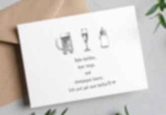 "Bottles, Mugs & Toast" Greeting Card for New Parents