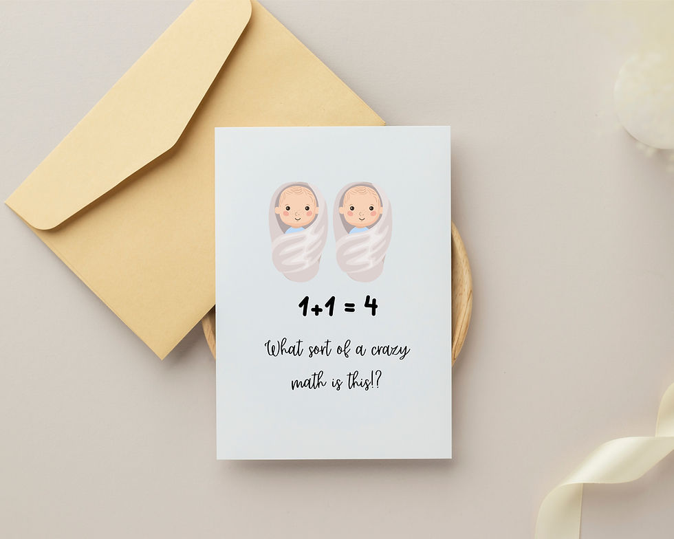 Thumbnail: "Celebrating Twins" Greeting Card for New Parents