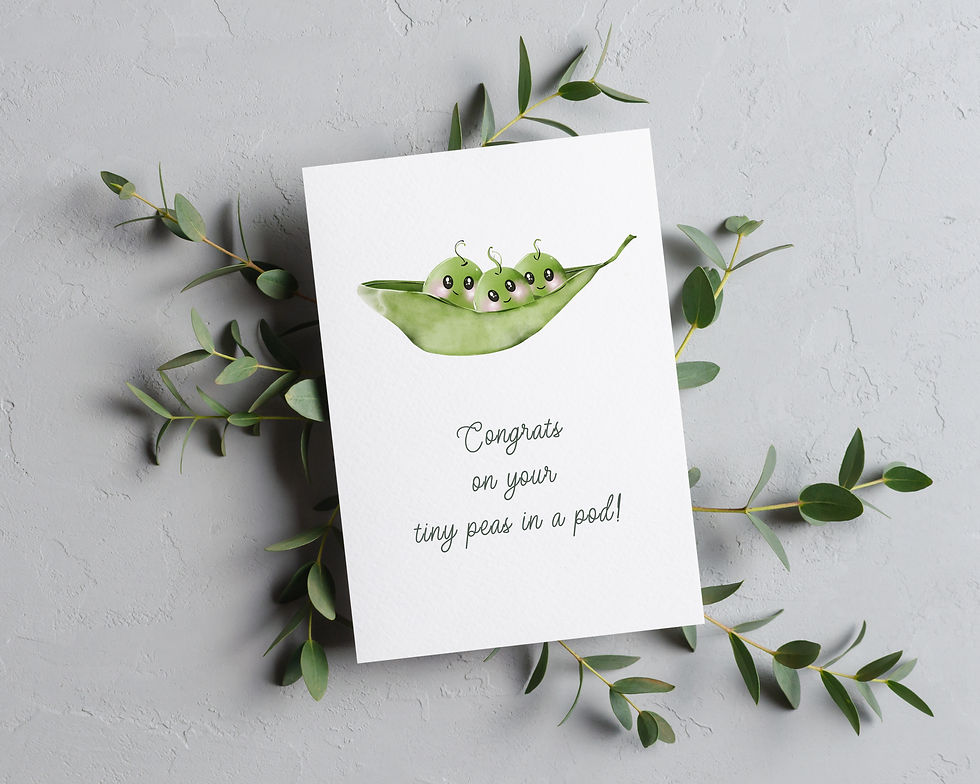 Thumbnail: "Arrival of Triplets" Greeting Card for New Parents