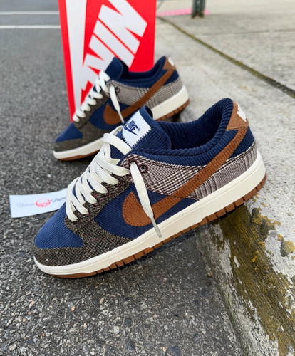 NIKE DUNK LOW BROWN PLATE / NAVY BLUE | gourbanstyles