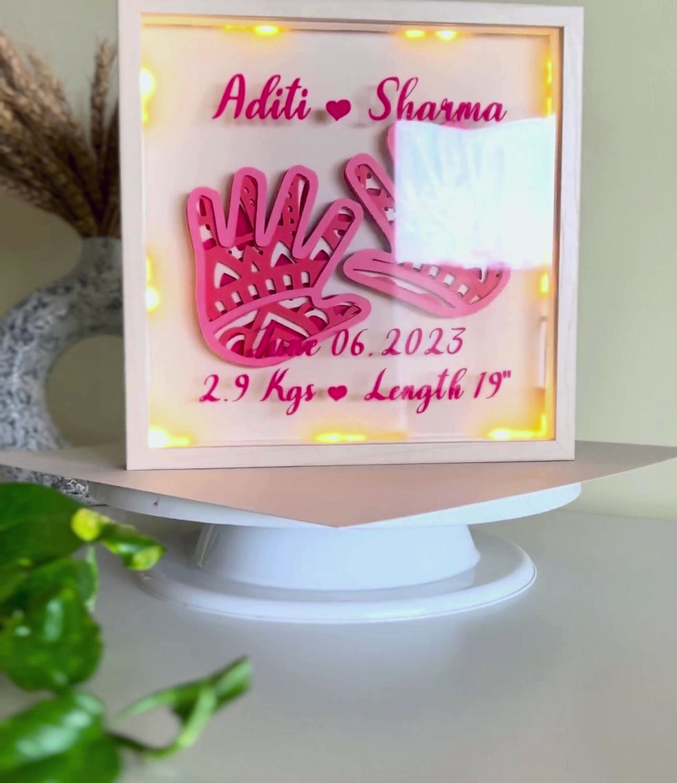 Thumbnail: Pretty in Pink 2.0 Personalised Handcrafted 3D Shadow Frame