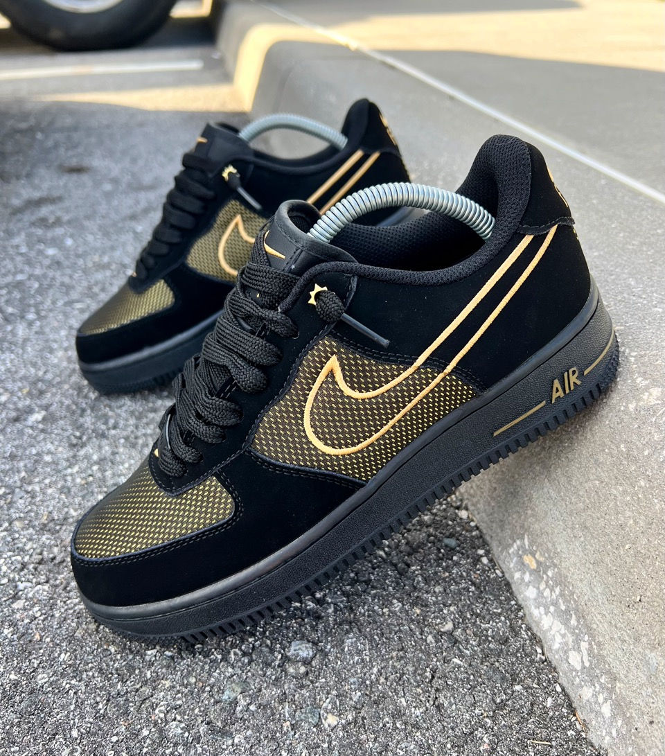 NIKE AIR FORCE 1 BLACK GOLD YELLOW