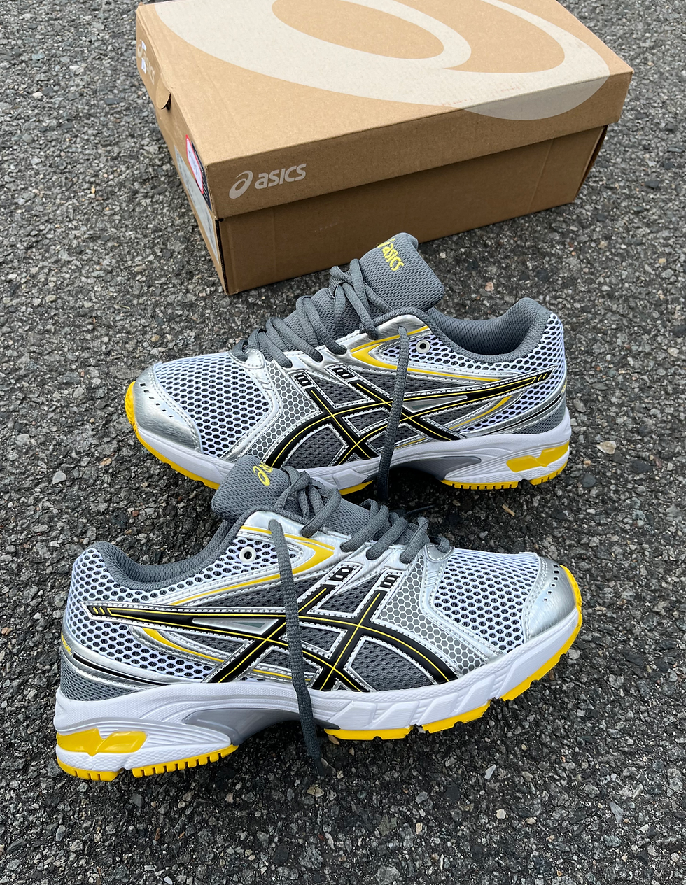 Thumbnail: ASICS GEL WHITE YELLOW GREY 