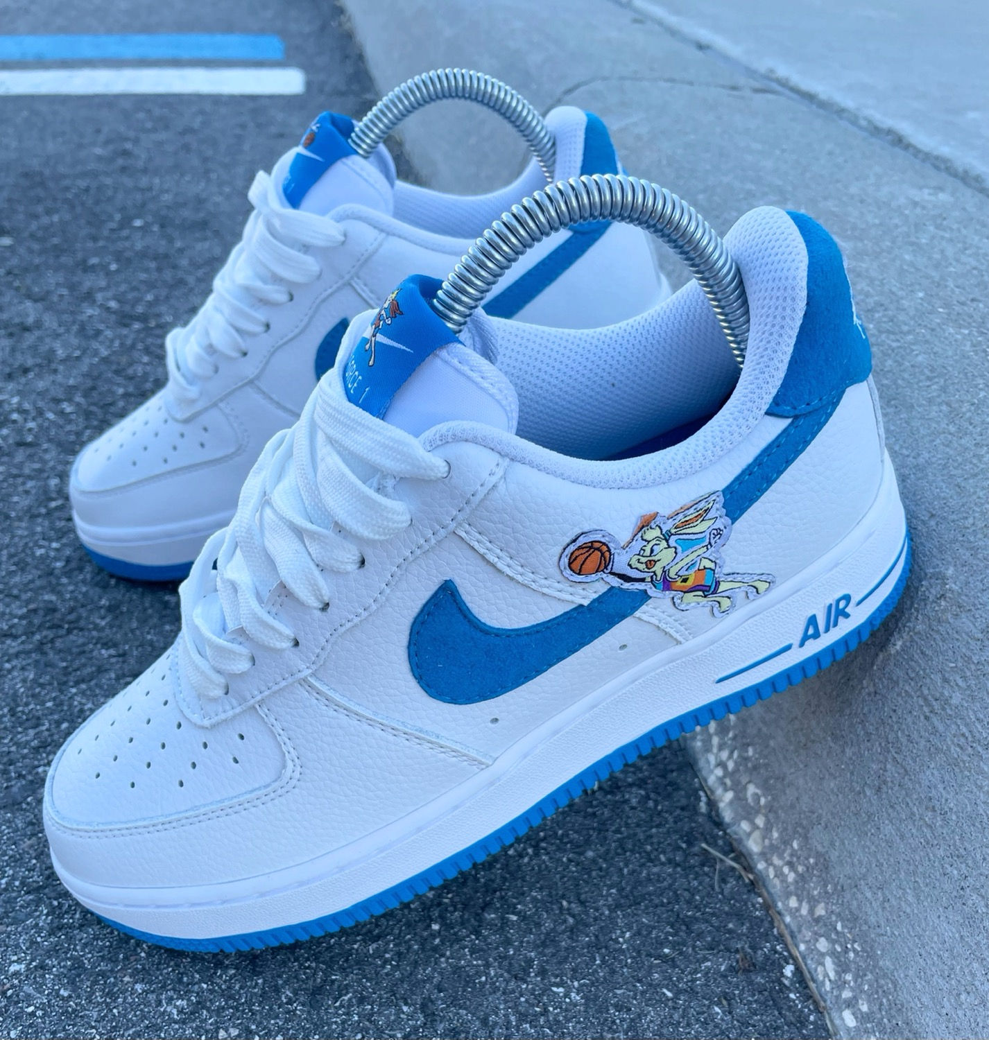 NIKE AIR FORCE WHITE AQUA BLUE