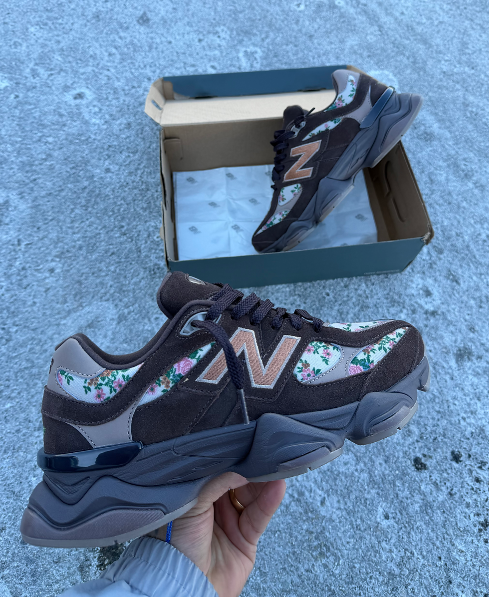 Thumbnail: NEW BALANCE 9060 BROWN PINK FLOWERS 