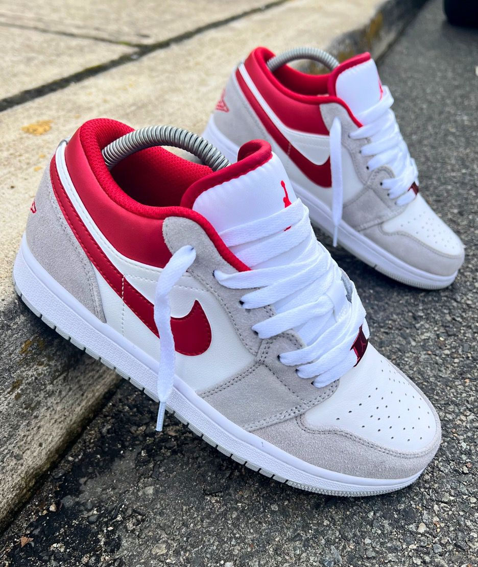 low grey and white jordans