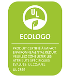 Logo Ecologo, il est écrit : "produit certifié à impact environnemental réduit.