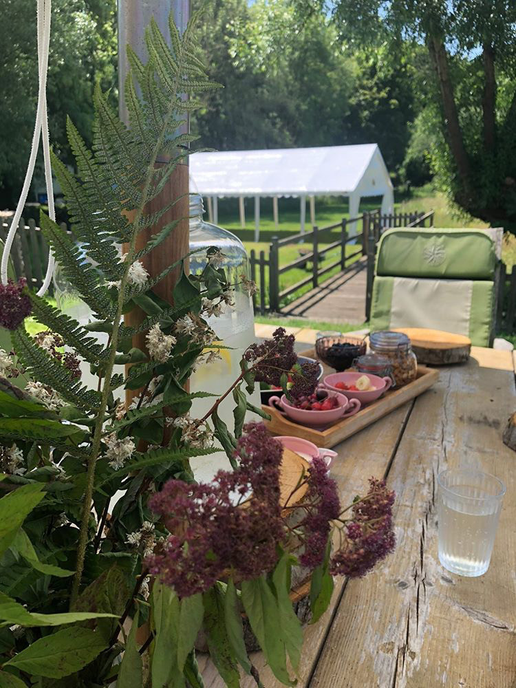 Countryside view including the new marquee