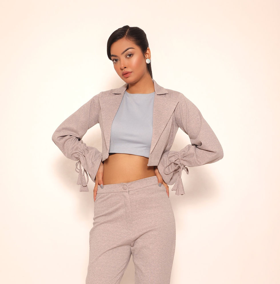 縮圖：Jacquard Crop Blazer