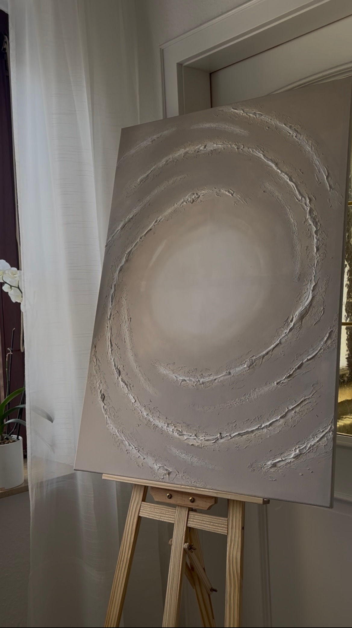 handmade painting of milky way galaxy with texture art in earthtones.nature inspired art.