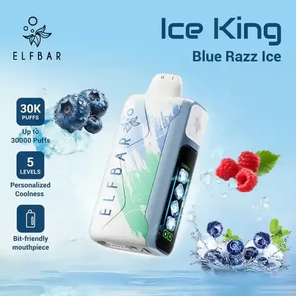 ELFBAR DISPOSABLE VAPE BLUE RAZZ ICE 30000 PUFFS