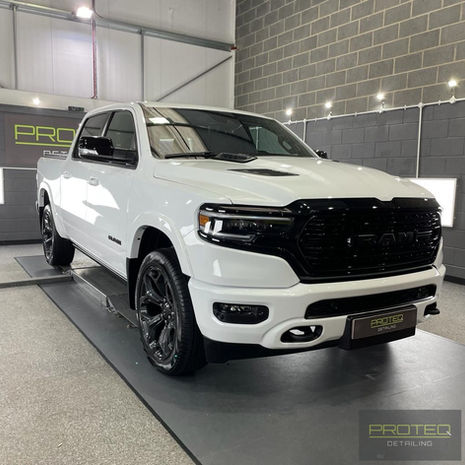 Car Detailing Lincoln-Dodge Ram after its new vehicle protection