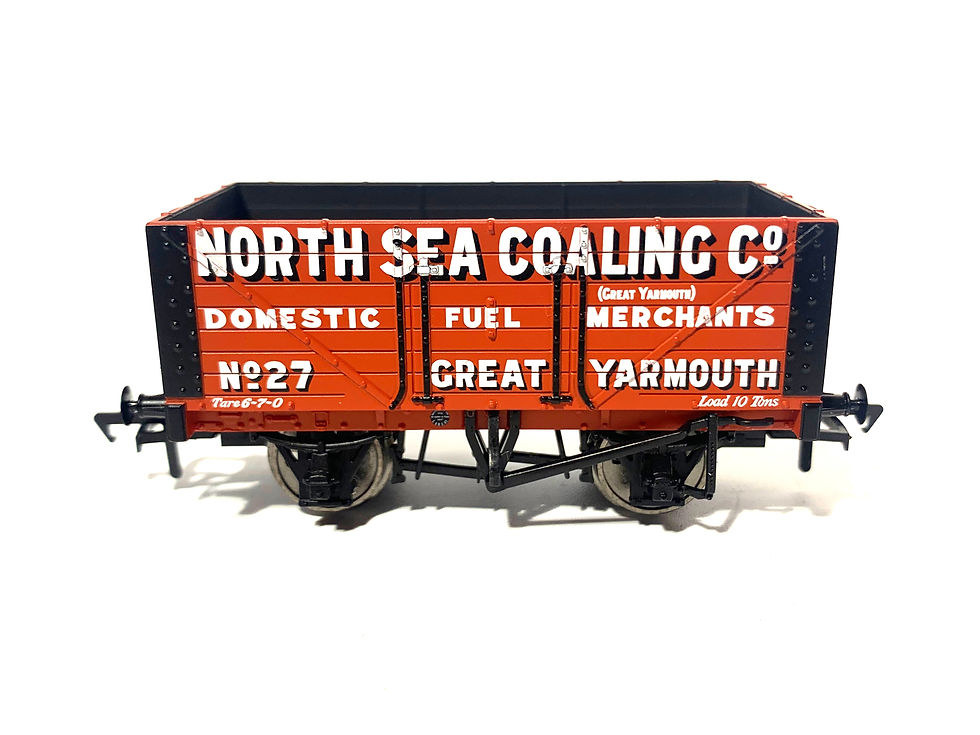 Thumbnail: Bachmann 7 Plank Wagon in North Sea Coaling red livery