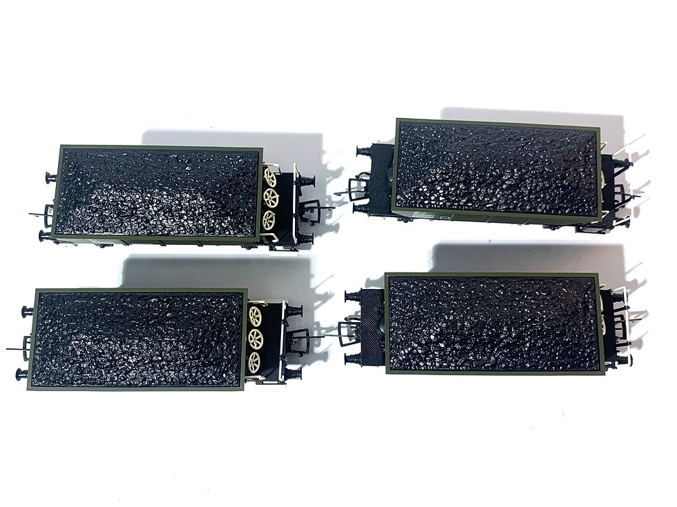 Thumbnail: Heljan 4096 OO Gauge ZFV Dogfish Wagons with Load x 4 Olive Green