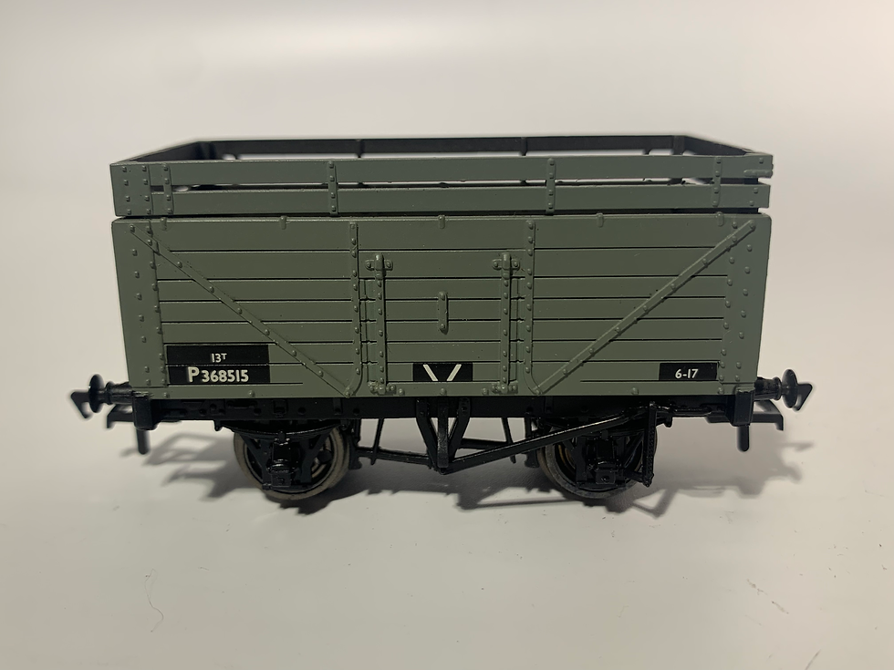 Thumbnail: Bachmann 37-175 7 Plank Wagon with Coke Rail in BR grey livery