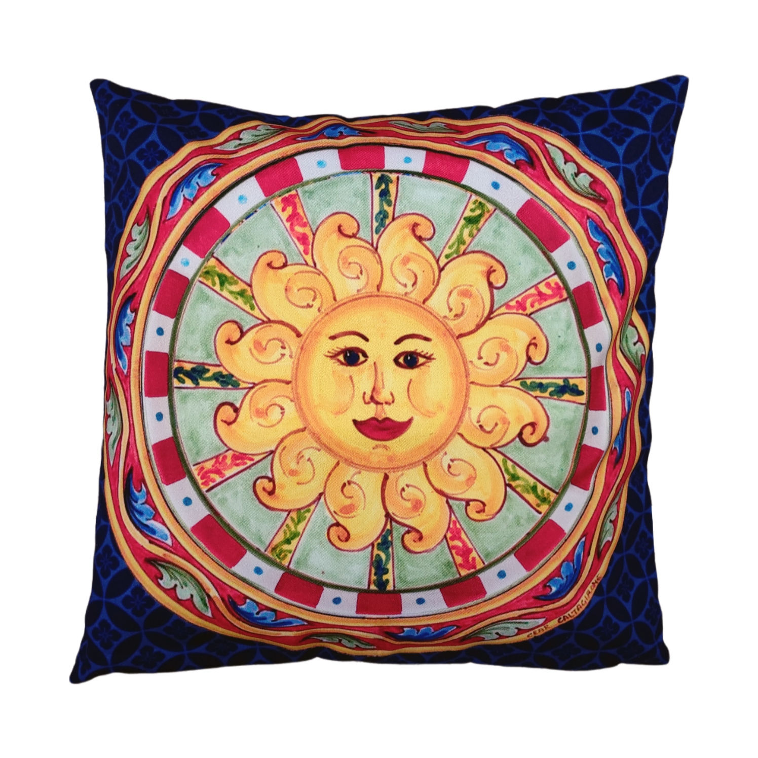 Cuscino arredo 47x47 Cotone Siciliano - Dis. Filicudi